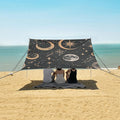 ALAZA Moon Stars Astrology Bohemian Beach Tent Sun Shelter Portable Canopy Sunshade for Outdoor Camping Picnics Backyard Fun 10x9 ft