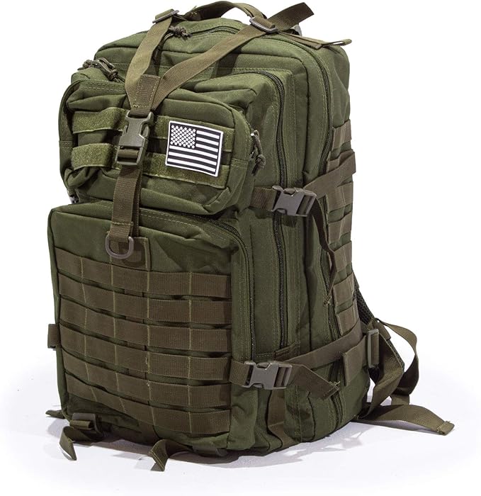 Bug Out Bag Backpack - 50L Tactical Backpack - Great for Survival Essentials (Green)