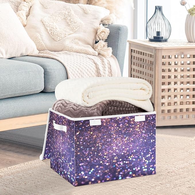 Diamonds Crystals Gradient Glitter Decoration Sequins Peach Purple Blue Cyan White Yellow Storage Bins with Lids Foldable