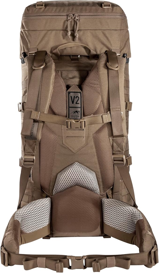 Tasmanian Tiger Base Pack 75 Liters Tactical Backpack Expandable MOLLE Padded Carrying System Hydration Compatible Coyote