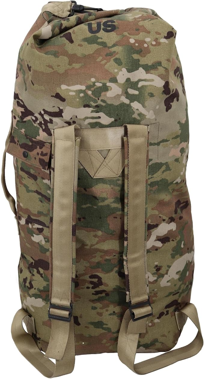 M MCGUIRE GEAR Tactical Military GI Top Loading Duffel Bag Cordura Nylon Carrying Straps Backpack Sea Bag Bug Out Bag MIL-SPEC Made in USA (OCP Scorpion)