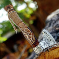 SHINY CRAFTS® Handcrafted Viking Axe – Nordic Engraved Blade with Wooden Handle Unique Gift for Men Collectors and Fantasy Enthusiasts (SCA-014)