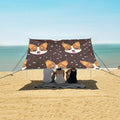 ALAZA Dog Cut Puppy Stars Beach Tent Sun Shelter UPF50+ Protection Beach Shade Canopy w/ 4 Sandbags for Outdoor Camping Fishing Backyard Fun Picnic 10x9 ft