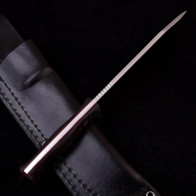 Bushcraft Knife with Sheath11.5 inch Fixed-Blade Handmade Outdoor Full Tang Knives Camping Knives Hunting Knives Survival Tactical Camp Knives Made of D2 Steel (Green)
