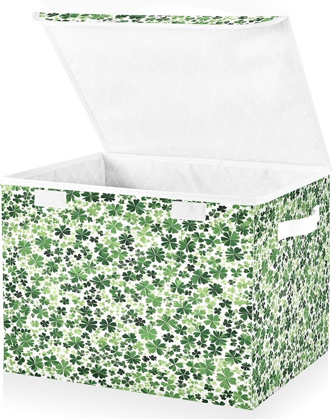 Lush Clover Fabric Storage Bins with Lids and HandleFoldable Storage Bins with LidsCloset Organizers for Clothes Storage Room Organization Office Storage Chest Organizer