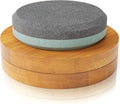 Sharp Pebble Puck/Disk - Axe/Hatchet Large Sharpening Stone- Whetstone Blade &amp Tool Sharpener- Dual Grit Multipurpose Waterstone Sharpener with Bamboo Box