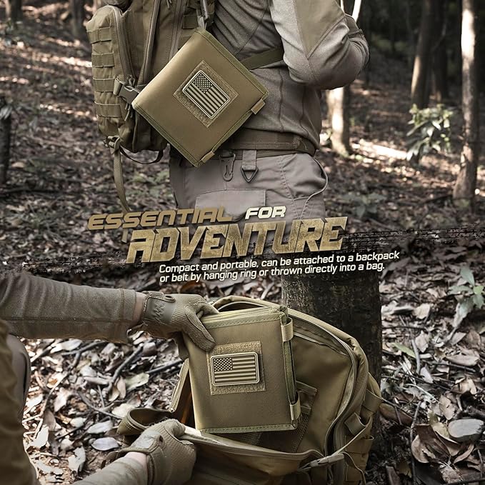 LIVANS Tactical Pouch Military Map Case Holder Army Foldable Map Storage Pouch Multifunctional for Outdoors or Hiking - 13x10 Clear Viewing Area1000D Oxford + Waterproof TPU