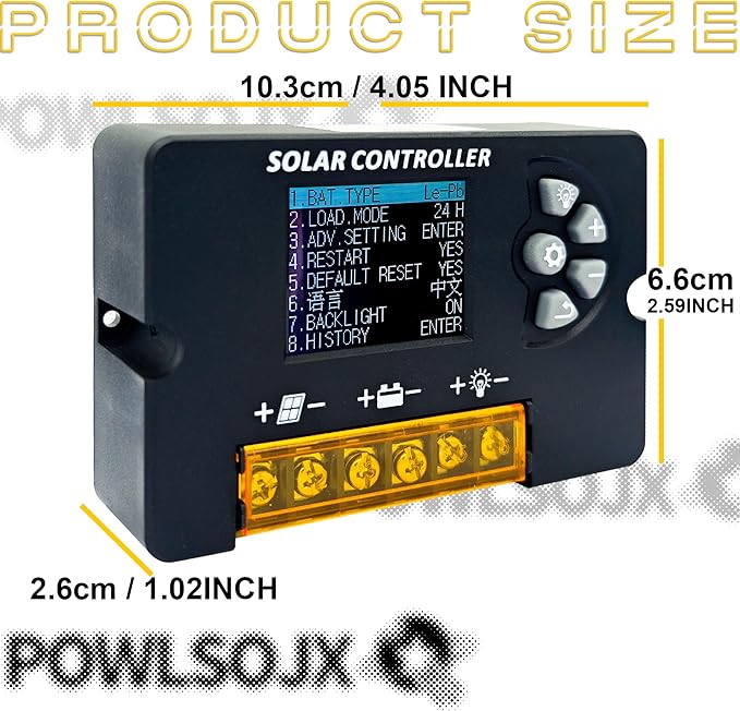 12V/24V Auto Solar Charge Controller 10A/20A/30A PWM Adjustable Regulator LCD Display Multi-Battery Support Efficient Panel Cell Charging - Solar Power System Accessory (20A)