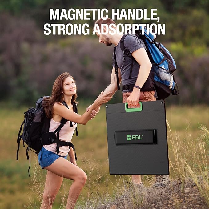 EBL 100W Portable Solar Panel 18V Foldable Solar Charger for Power Station Waterproof IP65 High-Efficiency Battery Charger for Outdoor Camping RV Trip Offgrid Living