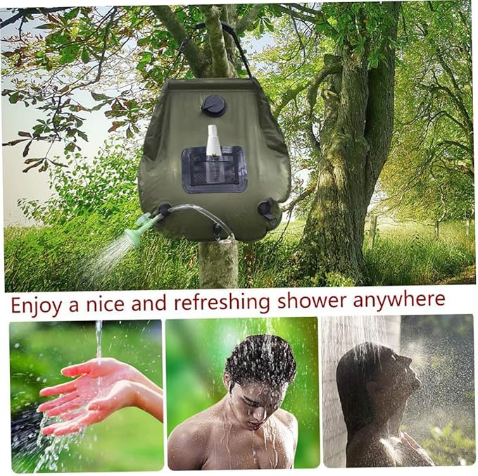 Toddmomy Solar Shower Bag Portable Camping Shower Nozzle for Outdoor Hiking Beach and to Use Design Temperature Display for Picnics and Fishing