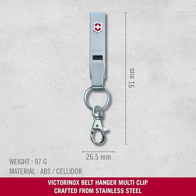Victorinox 4.1858Multiclip Belt Hanger of Steel Silver 136 mm