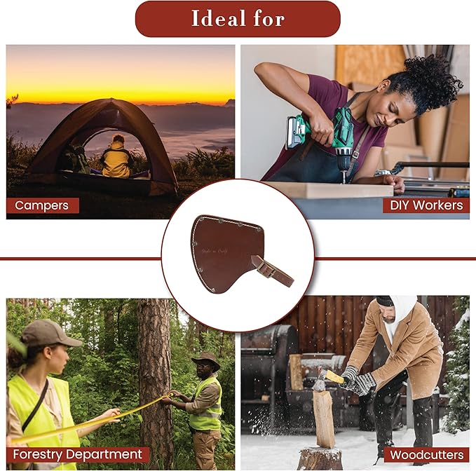 Style n Craft Camper/Sportsman's Hatchet Sheath Full-Grain Leather Axe Sheath with Secure Covering