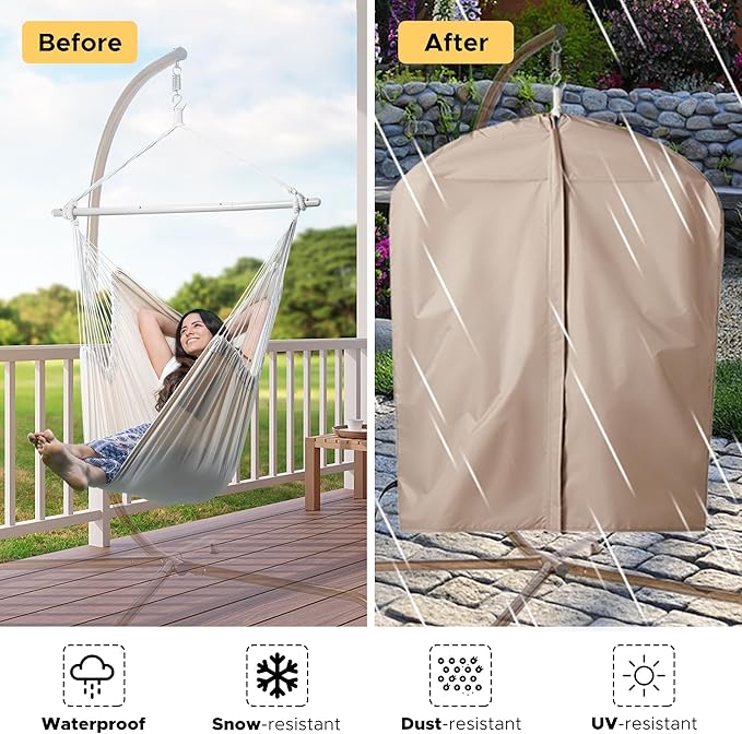 ADVOKAIR Hammock Chair Swing Heavy-Duty Hanging Rope Swing Seat Supports 500 Lbs Ideal for Outdoor Patio Backyard Porch Deck &amp Indoor Bedroom Use