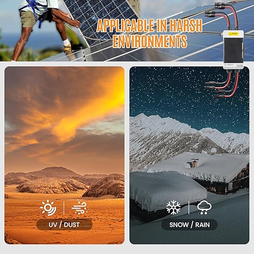 Solar Panels Disconnect Switch 40A 1000VDC PV Shut Off Switch 2 String Circuit Breaker Box IP66 Waterproof UV-Proof