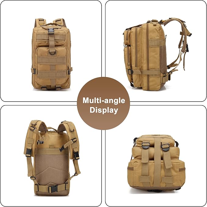Men's 35L Hiking Backpack Oxford Cloth Outdoor Tactical Rucksack Large Capacity Camping Travel Daypack Duffel Bag (G/Multicolor)