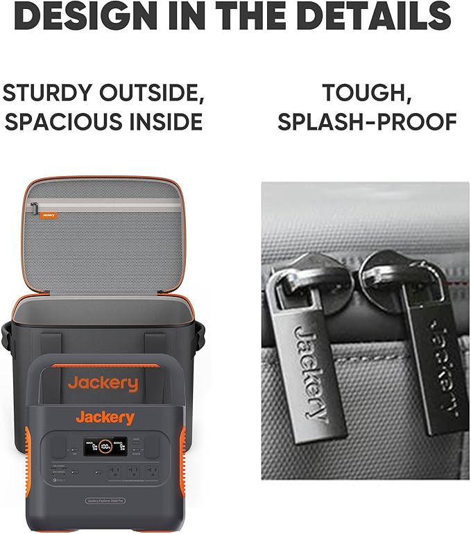 Jackery Carrying Case Bag (L Size) for Explorer 1000 Plus/1500/1500 Pro/2000 Pro Plus Portable Power Station - Black (Power Station Not Included)