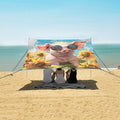 ALAZA Cartoon Funny Pig Sunflower Summer Beach Tent Sun Shelter Portable Canopy Sunshade for Outdoor Camping Picnics Backyard Fun 10x9 ft