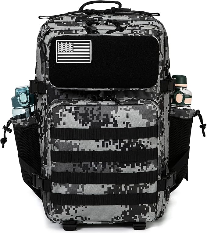 QT&ampQY 25L/45L Military Tactical Backpack For Men Molle Daypack 3 Day Bug Out Bag Hiking Rucksack With Bottle Holder