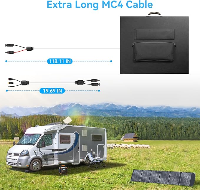 400W Portable Solar Panel for Most Power Stations Foldable &amp Lightweight Solar Suitcase with Kickstands 40V MC4 &amp Multi-Output for Solar Generators RVs Camping and Outdoor Use