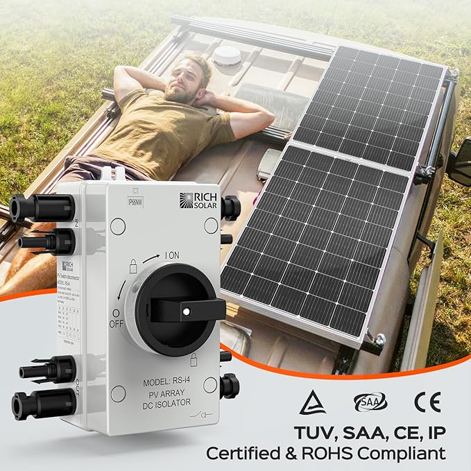 RICH SOLAR Solar PV DC Quick Disconnect Switch 1500V 32 Amps &amp 800V 55 Amps RS-i4