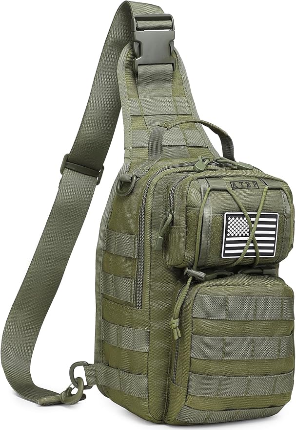 ATBP Tactical Sling Backpack Bag Pack for Men Military One Strap Shoulder Backpack Crossbody Bag With Holster 10 Liters
