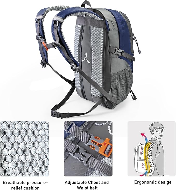 N NEVO RHINO Hiking Backpack 20L Water Resistant Outdoor Day PackLightweight Travel Small Backpack for Men Women