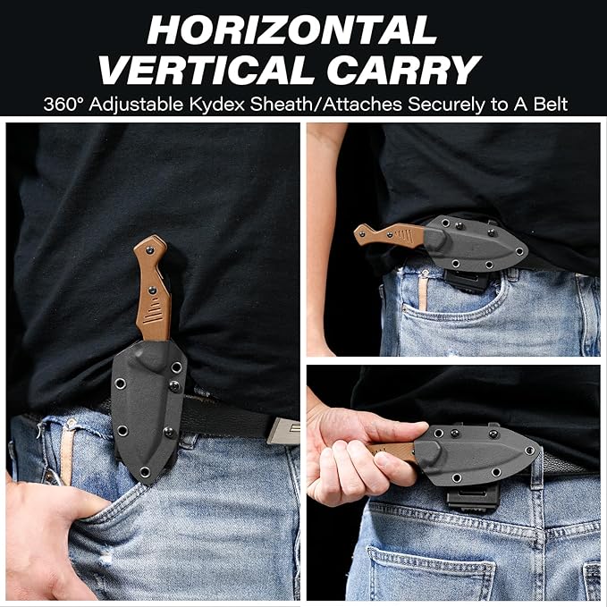 Dispatch Axis Lock Pocket Knife with Full Tang Fixed Blade Knife