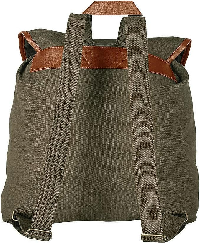 Fox Outdoor Products Adventurer Rucksack - Tactical Camping Spacious 25L Vintage Cotton Canvas Backpack with Leather Trim