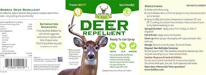 Bobbex Deer Repellent Ready-to-Use and Concentrated Deer Deterrent