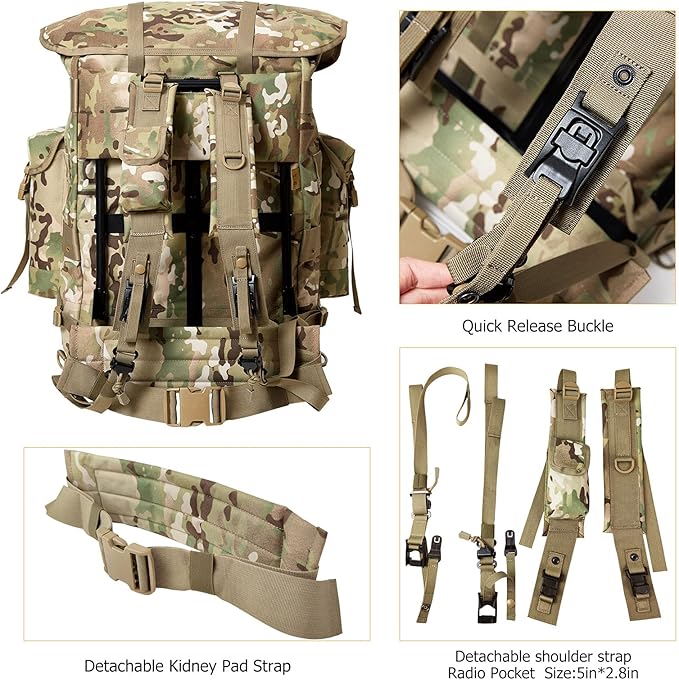 MT Military Rucksack Alice Pack Army Backpack and Butt Pack