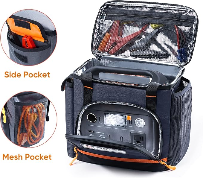 Travel Carrying Case Compatible with Jackery Explorer 300/240/160 Portable Power Station Storage Case with Water- proof Bottom and Front Pockets for Jackery Accessories Solar Generator