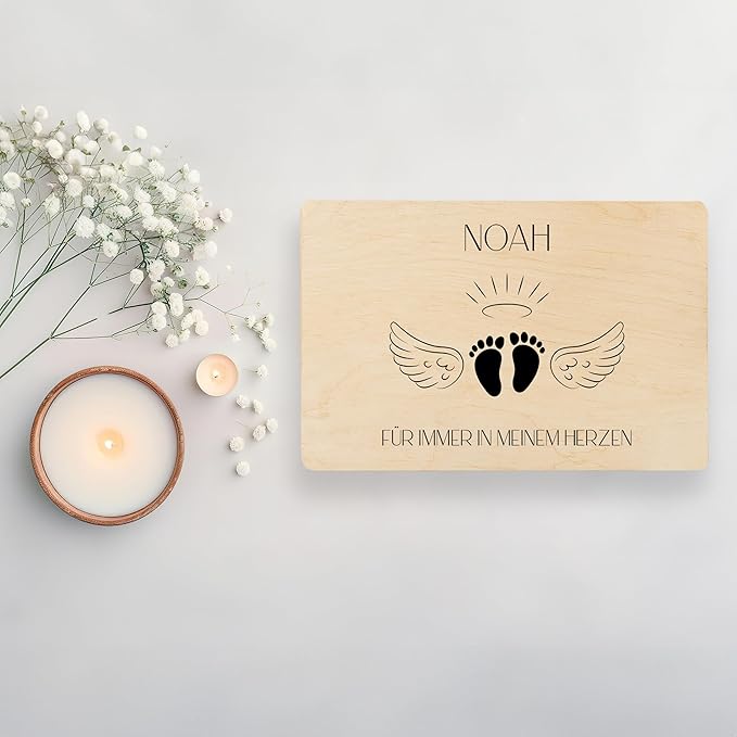 Creative Deco Personalized Wooden Storage Box Baby Loss Box | 11.8x7.87x5.51in (+-0.5) | Hinged Lid Handle Engraving | Unpainted Gift Box | Rough UNSANDED Keepsake Memory Souvenir Chest