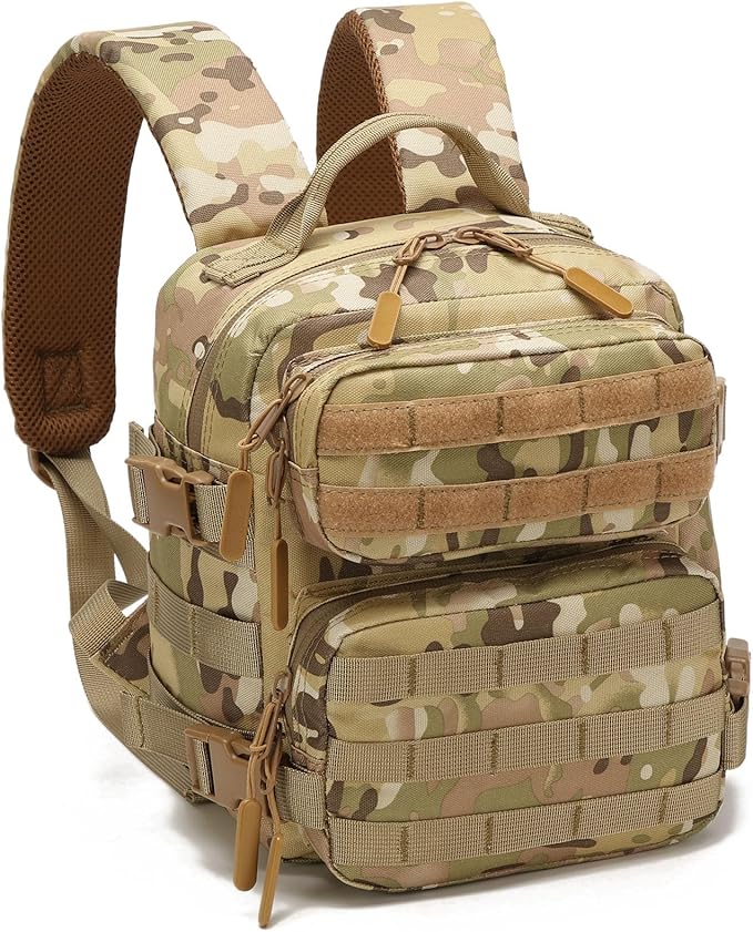 9L Mini Tactical Backpack Multi-Purpose RucksackSmall Gym Bag EDC Molle for Men and Women (CP)