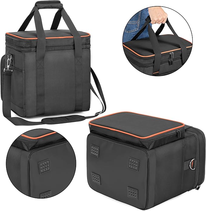 Trunab Double-Layer Carrying Case Compatible with Jackery Portable Power Station Explorer 1000 Battery Case with Waterproof Bottom and Upper Compartment for Charging Accessories