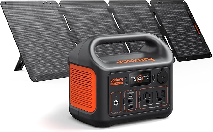 Jackery Solar Generator 300 292Wh Backup LiFePO4 Battery with 1XSolar Panel SolarSaga 100W Air 300W Pure Sine Wave AC Outlet for RV Outdoors Camping Travel Blackout