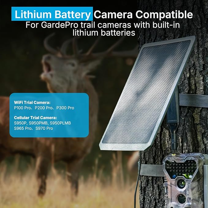 Meidase SP1000 Solar Panel for P300 Pro S950P S965 Pro Trail Camera 10W High‑Efficiency Weatherproof Solar Charger Reliable Continuous Power for Extended Field Deployment