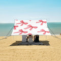 ALAZA Red Watercolor Bow Pattern Beach Tent Sun Shelter Portable Canopy Sunshade for Outdoor Camping Picnics Backyard Fun 10x9 ft