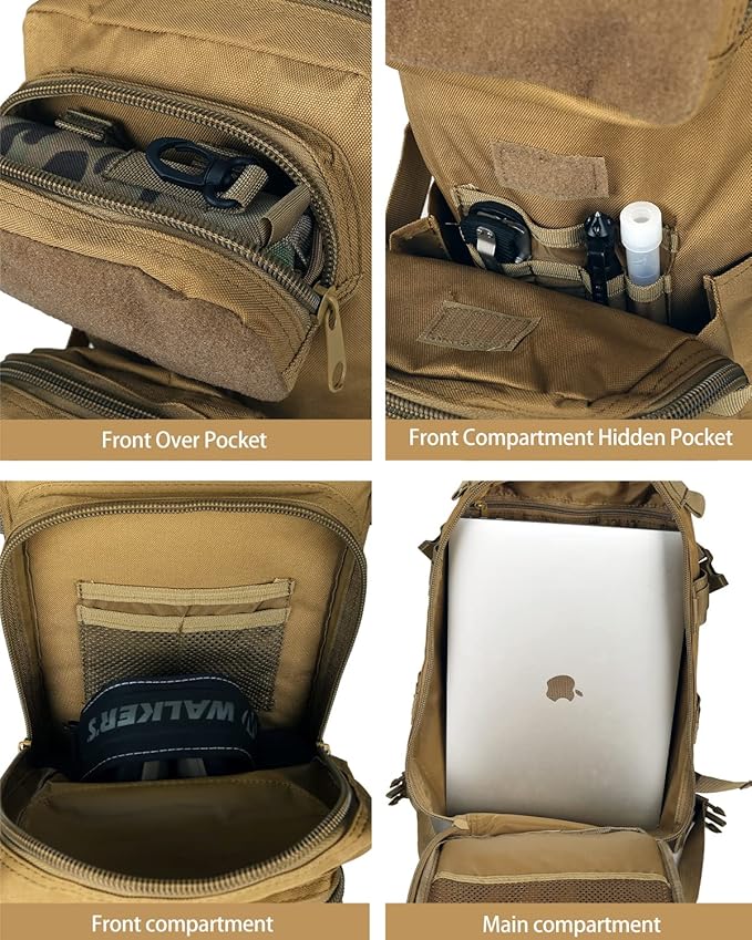 BOMTURN for Mens Tactical Backpack Military Backpacks 27L Small Army Survival Backpacks Small Waterproof Bug out Bag