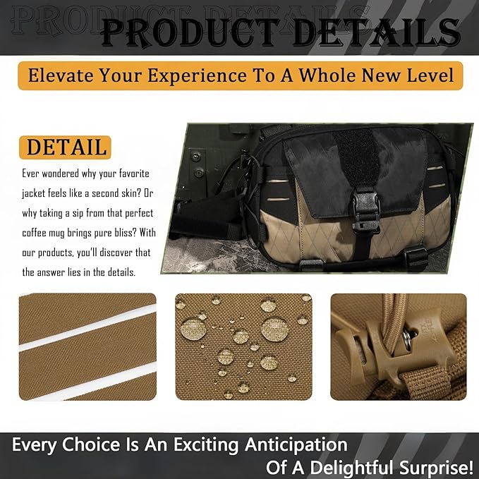Tactical Molle Admin Pouch Compact Utility EDC Tool Bag with Shoulder Strap Nylon Belt Waist Bag for Tactical Accessories