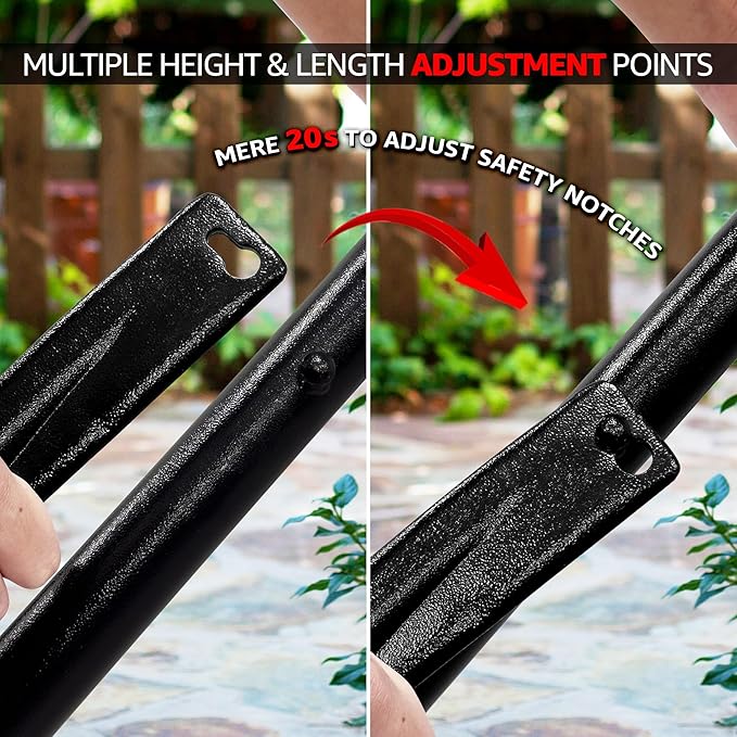 Tranquillo Unity Adjustable Hammock Stand 800 lbs Capacity Steel Double Hammock Stand for 2 Persons Premium Pre-Assembled Stand for Indoor Outdoor Frame Black
