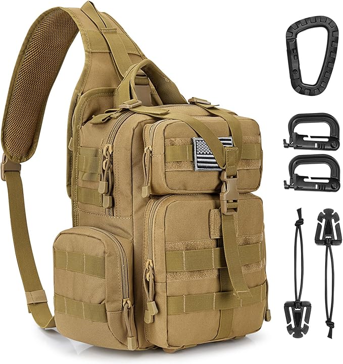 G4Free Large Tactical EDC Sling Bag Backpack Military Molle Bag Single Strap Shoulder Backpack for Men | EDC Adjustable Holder