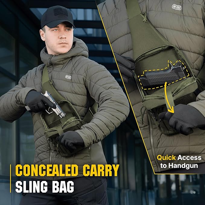 M-Tac CCW Sling Bag for Men &amp Women - EDC Shoulder Bag Tactical - Crossbody Concealed Carry Bag - Mens Chest Pack