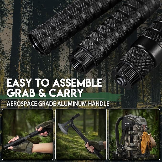 Freelander Tactical Axe Sharp Tomahawk with Sheath Durable Survival Hatchet for Emergency Hiking and Camping for Men Women