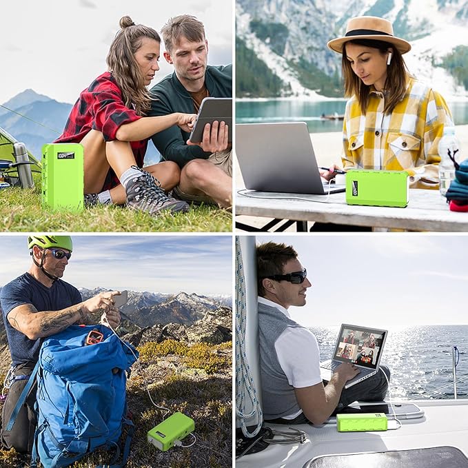 powkey Portable Power Station with AC Outlet 65W/110V External Battery Pack 24000mAh/88.8Wh Power Pack Portable Power Source Supply Backup for Outdoor Tent Camping Home Office