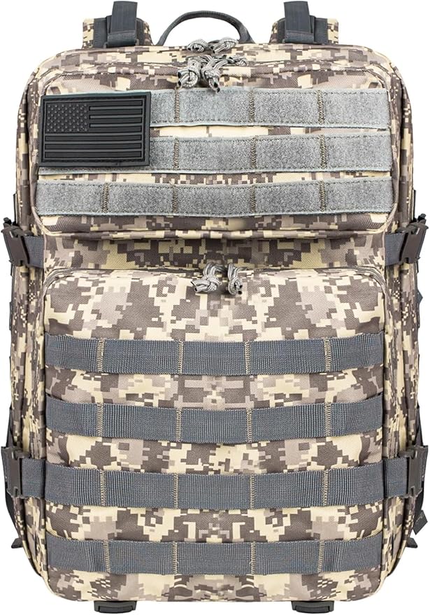 50L Tactical Backpack Training Gym Fitness Bag Outdoor Hiking Camping Army Molle Backpacks for Men Travel (ACU)