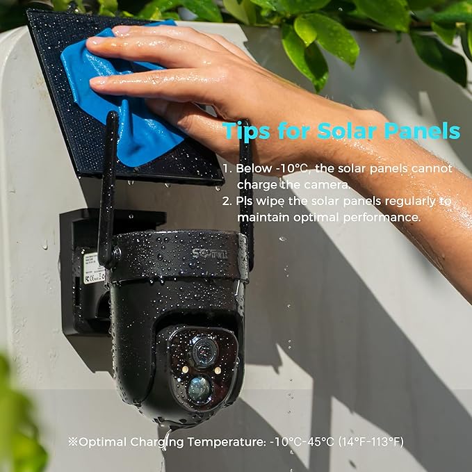Vicohome 5V Solar Panels for Security Cameras for Bird Feeder 23% Energy Conversion Rate9.8Ft Cable USB C &amp Micro-USB Compatible Weather Resistant 360° Adjustable Bracket for Tapo Eufy Aosu .