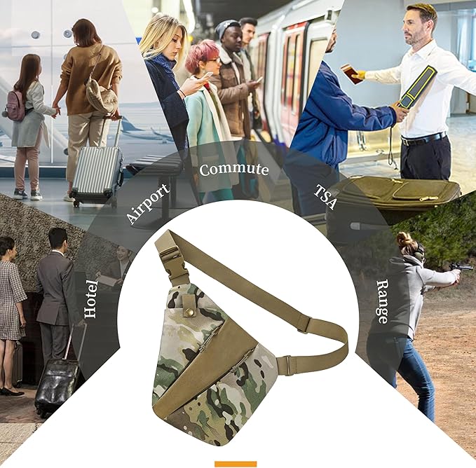 CCW Sling Bag for Concealed Carry Tactical Crossbody Sling Bag with Quick Access Compartment Low Profile Shoulder Chest Bag for Men &amp Women