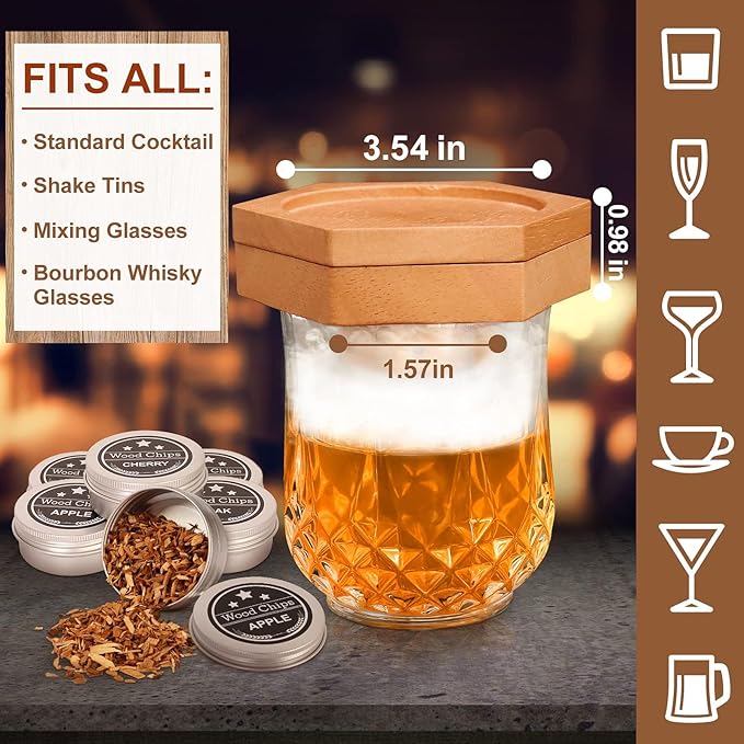 Bourbon Whiskey Gifts for Men Dad - Cocktail Smoker Kit with Torch Birthday Anniversary Unique Gifts for Father Boyfriend Husband Grandpa Smoked Bourbon Kit Mens Gifts Ideas