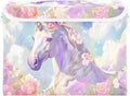 MNSRUU Containers Baskets with Lids Unicorn Flowers Clouds Rainbow Fabric Foldable Storage Bins Organizer with Lid Collapsible Storage Boxes for Home Bedroom Closet Office