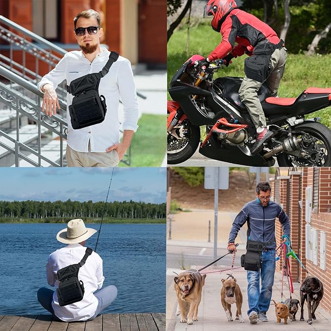 Tactical Drop Leg Bag For Men Black Crossbody bag Backpack Thigh Pouch Military Hunting Outdoor Sling Bags Motorcycle Tool Work Waist Leg Pouch Bags Women Fanny Pack